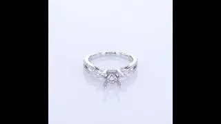 0.55CT 18KT WHITE GOLD ROUND DIAMOND ENGAGEMENT RING SETTING W/ SPLIT SHANK