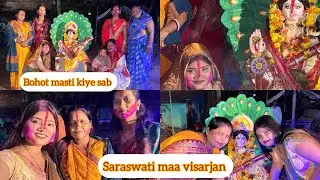 Saraswati maa visarjan vlog 🥺🙏|| and sim jhal recipe 😋|| #vlog 