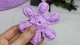 Amazing 🥰 crochet flower motif tutorial ❣️ #crochet  #knitting #crochetflower