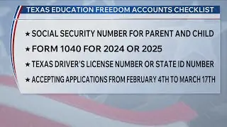 When can parents apply for the Texas Education Freedom Accounts