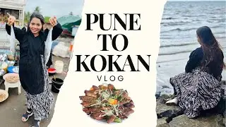 Pune To konkan Trip Vlog  | Beaches, Nature & Local Food ✨🌴
