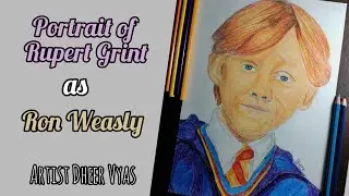 How to draw Ron Weasley from Harry Potter| Rupert Grint | Pencil colour Portrait | Artist Dheer Vyas