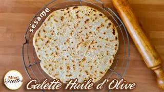 Galette &agrave; la Farine Huile d Olive et S&eacute;same - Recette Facile et Rapide