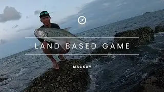 Mackay Harbor Wall Fishing, Land Based Game and Squid Fishing - Queenfish - Ocean waves ASMR - EP45