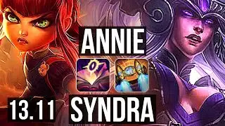 ANNIE vs SYNDRA (MID) | 8/0/4, 68% winrate, Legendary | KR Challenger | 13.11