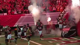 Atlanta Falcons taking the field at the Georgia Dome