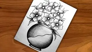 Flower Vase Drawing || How To Draw Flower Pot With Pencil Shade || CreativityStudio..