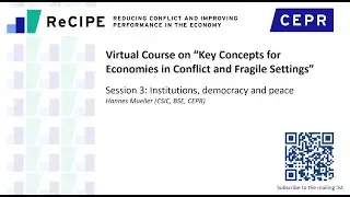 Virtual Course on &ldquo;Key Concepts for Economies in Conflict and Fragile Settings&rdquo; - Session 3