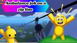 Adrenaline Rush in Wobbly Life: Ambulance Job on a Zip Line!