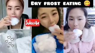Frozen Freezer 😋 eating dry frost 🤤 yummy frost 🧊 ASMR 🥶📸