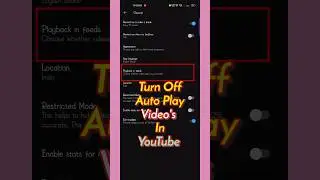 How To Turn Off Auto Play Video's In YouTube Home Page ||  #shorts