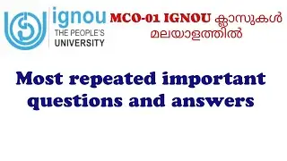 MCO-01 important questions with answers #mco #ignoumalayalam #exam #importantquestions #answer