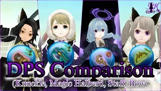 [Toram Online] - DPS Run Testing (Knuckle, Magic Halberd, Staff, Bow)