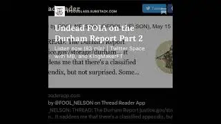 Undead FOIA on the Durham Report Part 2