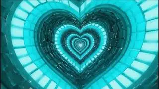 💙3D Neon led lights Heart Tunnel Particles Background | Heart Vj Loop 2025 Abstract Background 💙