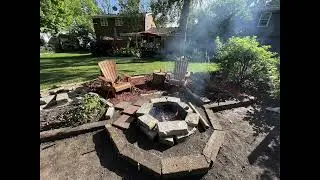 Building a Fire Pit Out of Railroad Ties and Stone