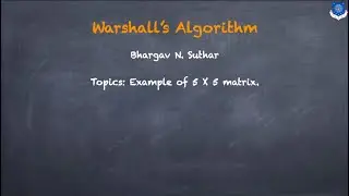 Warshall's Algorithm to find the Transitive Closure | Example - 2 |