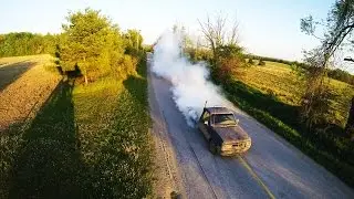 Field Truck Massive Burnouts and Drifting