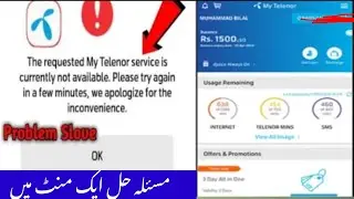 |The Request My Telenor Service is Currently Not Available. Please Try again| Problem Slow April2025