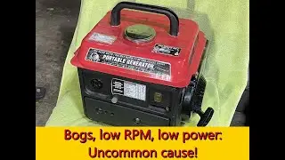 Harbor Freight Generator Bogs, Low RPM:  Uncommon Cause Fixed