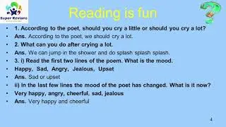 Crying, Class V English, Video Lesson with Question Answer Discussion.