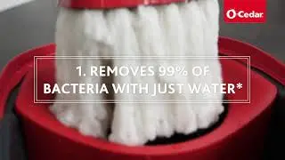 O-Cedar Easy Wring Microfiber Spin Mop, Bucket Floor Cleaning System, Red, Gray