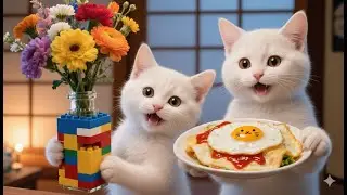 A Special Romantic Dinner Night for Papa Cat & Mama Cat 🐾🍽️💖