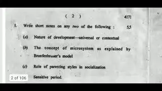 CHILD DEVELOPMENT||B.EL.ED||PREVIOUS YEAR QUESTION PAPER 2019