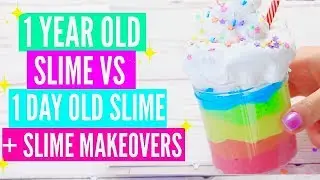 1 YEAR OLD SLIME VS 1 DAY OLD FAMOUS SLIME + MAKEOVER Fixing 1 Year Old Slime! Fixing My First Slime