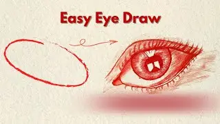 How to Draw a Realistic Eye with Red Pen | Easy Tutorial 