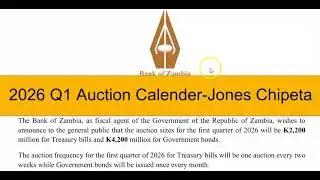 Treasury Bills and Government Bond Issuance Calender