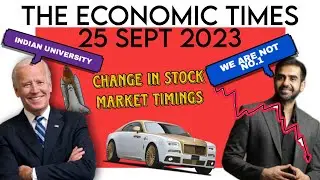 THE ECONOMIC TIMES DAILY NEWSPAPER ANALYSIS 25 SEPT 2023