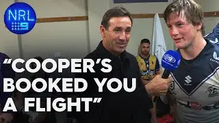 Joey gets the invite to Storm victory party: In The Sheds | NRL on Nine