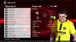 Набор лиц для команды «Вильярреал» на сезон 2025/2026 для PES 2021-SPFL2026