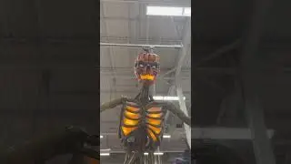 Home Accents Holiday 12 ft. Inferno Pumpkin Skeleton Halloween Decoration demo Home Depot🦴☠️👻🎃