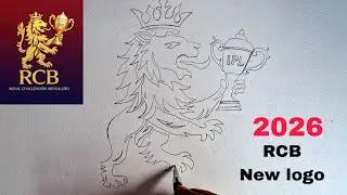 Drawing RCB/how to draw Royal challengers bangalore logo/RCB new logo drawing/rcb drawing 