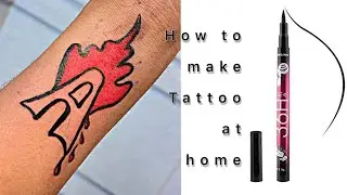 How to make A letter tattoo at home with pen |temporary tattoo | tattoo | by . Ak tattoo artist