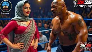 WWE 2K25 -Indian Diva Rasmika vs Mike Tyson - Intergender Match Gameplay | August 14 , 2025