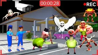 CCTV Rekam Hamood Habibi Menjadi Polisi Melawan All Monster Brainroot || Sakura School Simulator