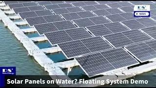 Solar Panels on Water? Floating System Demo 🌞#solar #solarsystem #floatingsolar #floating #fypシ