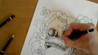 Drawing, Tattoo designs, Tattoos, Art, Nathan Polak. (Skull and water)