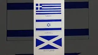 Country flag with blue and white | Flag with blue and white colour 🇬🇷🇮🇱🏴󠁧󠁢󠁳󠁣󠁴󠁿 #art #shortsfeed