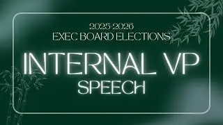 Internal Vice President Speech