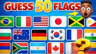 Guess 50 Country Flags (EASY) 🌍 | Can You Score 50/50