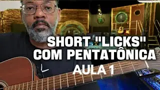 Aula de Guitarra/Viol&atilde;o - Short Licks com Escala Pentat&ocirc;nica Blues Guitar Lesson