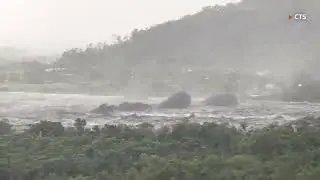 Typhoon Ragasa downpours cause lake barrier to burst in Taiwan | REUTERS