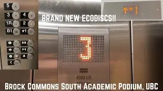 BRAND NEW ECODISCS! 2024 Kone traction elevators | Brock Commons South, Academic Podium | UBC