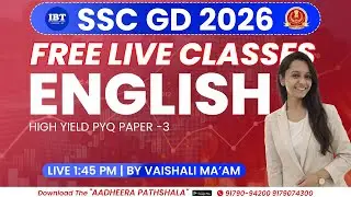 HIGH YIELD PYQ PAPER -3  |ENGLISH |SSC - GD Foundation Batch 2026