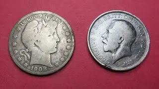 Big Silver Spill: Barber Half and British Florin !!!!