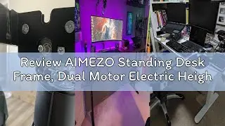Review AIMEZO Standing Desk Frame, Dual Motor Electric Height Adjustable Sit Stand Desk Frame with 4